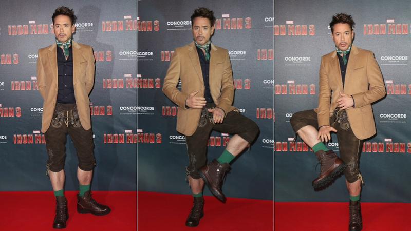 Illustration for article titled Robert Downey Jr. Turns Iron Man Photocall Into Audition for Von Trapp Family